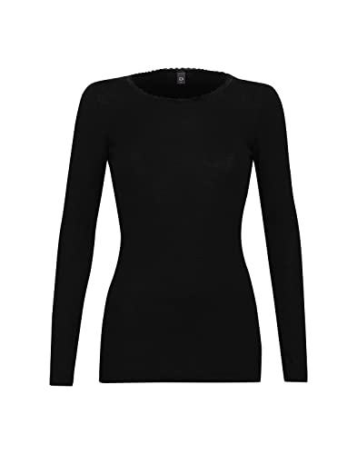 Dilling Langarmshirt aus Merinowolle und Seide für Damen Schwarz 42 von Dilling