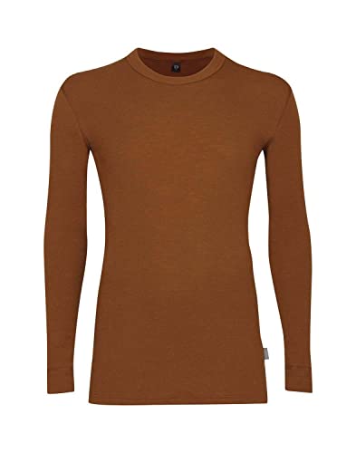 Dilling Langarmshirt aus natürlicher Merinowolle für Herren Kupfer M von Dilling