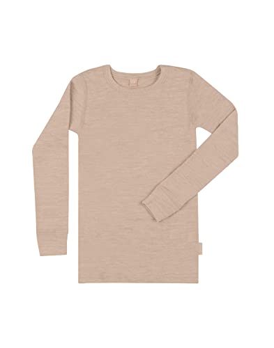 Dilling Langarmshirt aus natürlicher Merinowolle für Kinder Beige meliert von Dilling