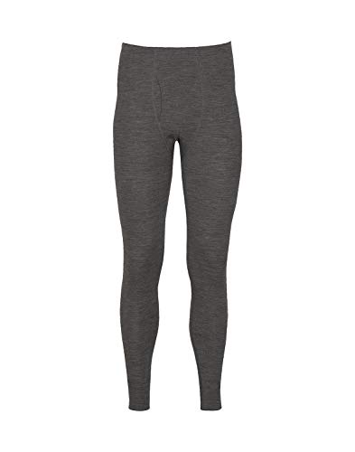 Dilling Lange Unterhose aus Rippstrick für Herren - 100% Bio-Merinowolle Dunkelgraumeliert XL von Dilling