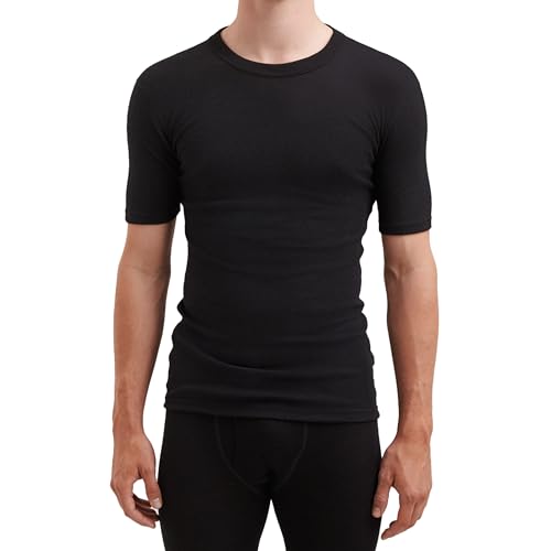 Dilling Merino Halbarmshirt für Herren - Bio Merinowolle Schwarz S von Dilling