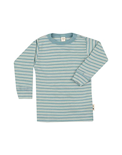 Dilling Merino Langarmshirt für Babys aus Wolle/Seide Arktik Blau/Natur 86 von Dilling