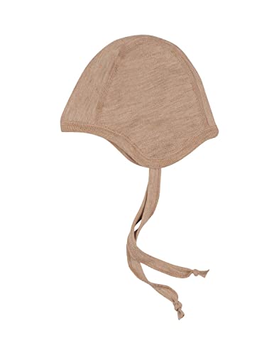Dilling Mütze aus natürlicher Merinowolle für Babys Karamell meliert von Dilling