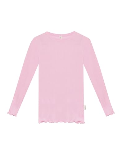 Dilling Pointelle Langarmshirt für Kinder aus Wolle und Seide - Erdbeer-Milchshake 122/128 von Dilling