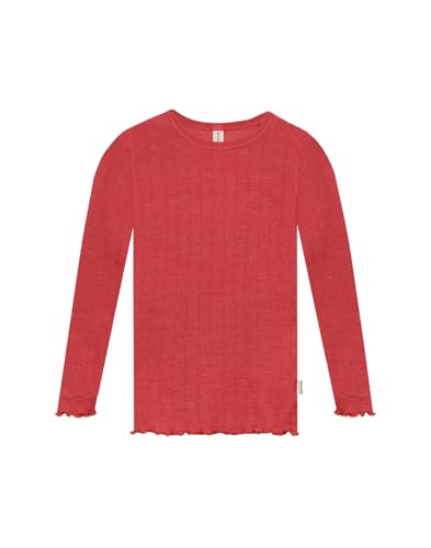 Dilling Pointelle Langarmshirt für Kinder aus Wolle und Seide - Granatapfel 134/140 von Dilling