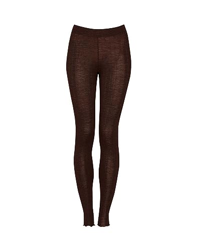 Dilling Pointelle Leggings für Damen aus Merinowolle/Seide Mokka 42 von Dilling