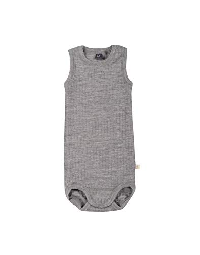 Dilling Rippstrick Baby Body ohne Ärmel aus 100% BIO-Merinowolle Graumeliert 98 von Dilling