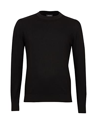 Dilling Rundhals Pullover aus Merinowolle für Herren Schwarz M von Dilling