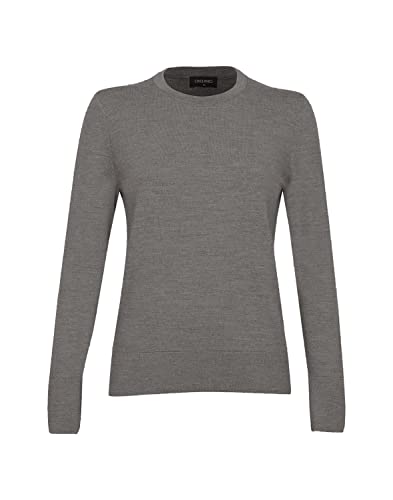 Dilling Rundhalspullover aus natürlicher Merinowolle für Damen Grau Melange 38 von Dilling