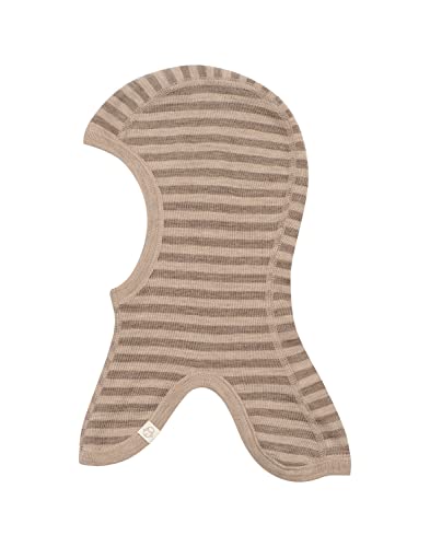 Dilling Schlupfmütze aus natürlicher Merinowolle für Babys Cappuccino/Beige gestreift von Dilling