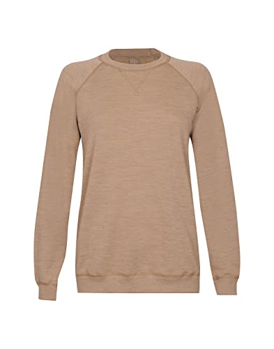 Dilling Sweatshirt aus natürlicher Merinowolle für Damen Karamell meliert von Dilling