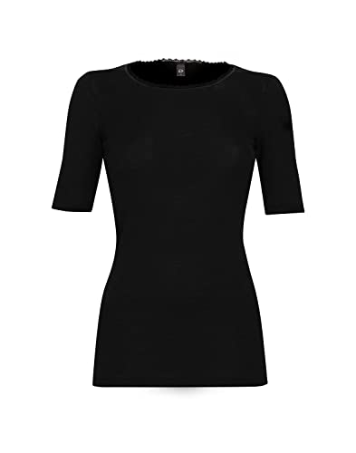 Dilling T-Shirt aus Merinowolle und Seide für Damen Schwarz von Dilling