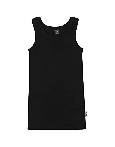 Dilling Tank Top aus natürlicher Merinowolle und Seide für Kinder Schwarz 110-116 von Dilling