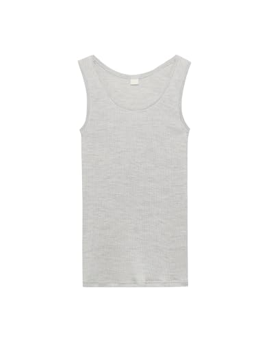 Dilling Tanktop aus 100% natürlicher Merinowolle für Damen - Hellgrau meliert 38 von Dilling
