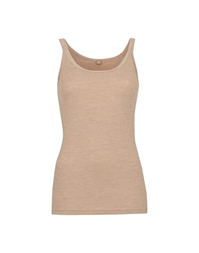 Dilling Top aus 100% natürlicher Merinowolle für Damen Beige meliert 44 von Dilling