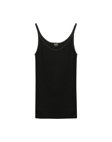 Dilling Trägertop aus Merinowolle und Seide für Damen Schwarz 36 von Dilling