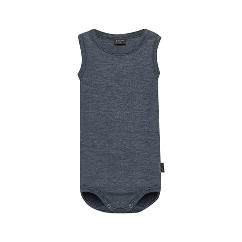 Dilling ärmelloser Baby Body aus Bio Wolle & Seide blau meliert 56 von Dilling