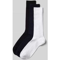 Dilly Socken in Feinripp-Optik im 3er-Pack in Black, Größe One Size von Dilly