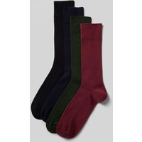 Dilly Socken in Feinripp-Optik im 4er-Pack in Black, Größe One Size von Dilly