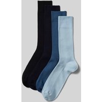 Dilly Socken in Feinripp-Optik im 4er-Pack in Blau, Größe One Size von Dilly