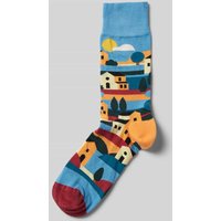 Dilly Socken mit Allover-Print in Bleu, Größe One Size von Dilly