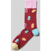 Dilly Socken mit Motiv-Stitching in Mauve, Größe One Size von Dilly