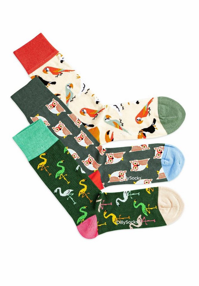DillySocks Basicsocken Bird Crowd Pack aus nachhaltiger Baumwolle von DillySocks