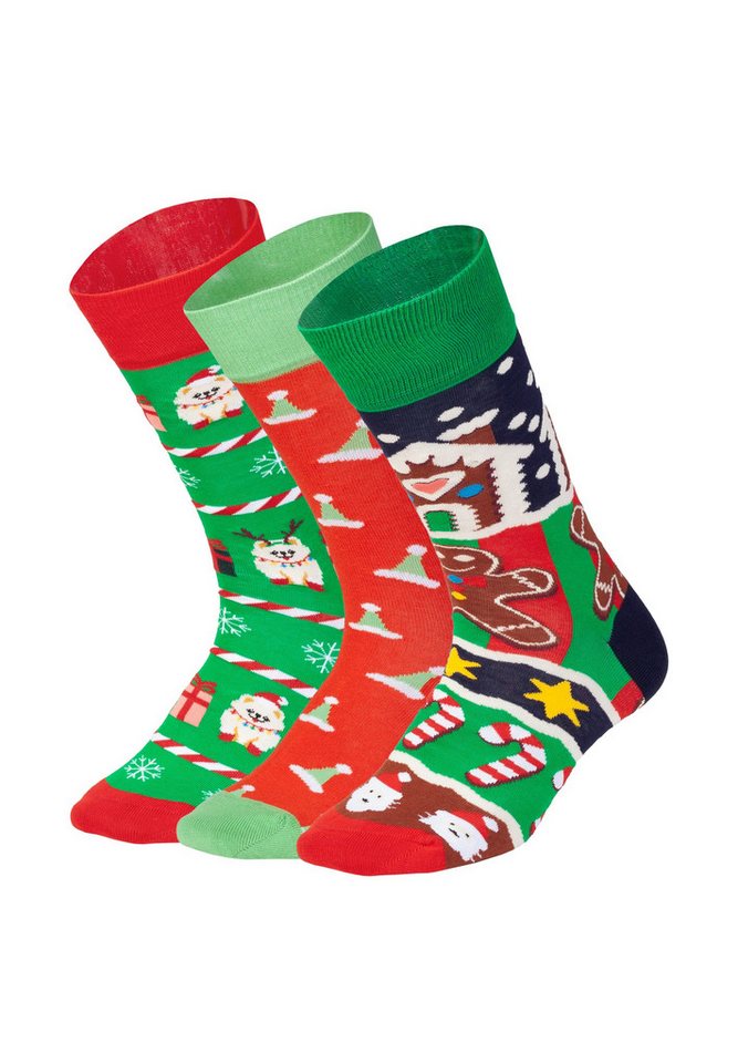 DillySocks Basicsocken Christmas Season (3er Box) Aus Baumwolle & recyceltem Polyamid von DillySocks