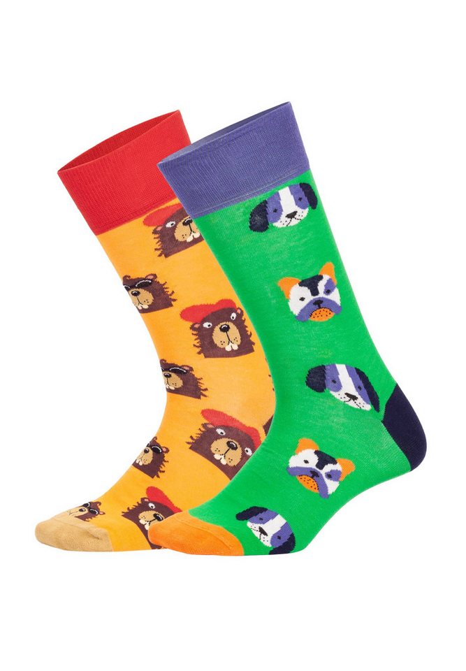 DillySocks Basicsocken Dog vs Biever Aus Baumwolle & recyceltem Polyamid von DillySocks