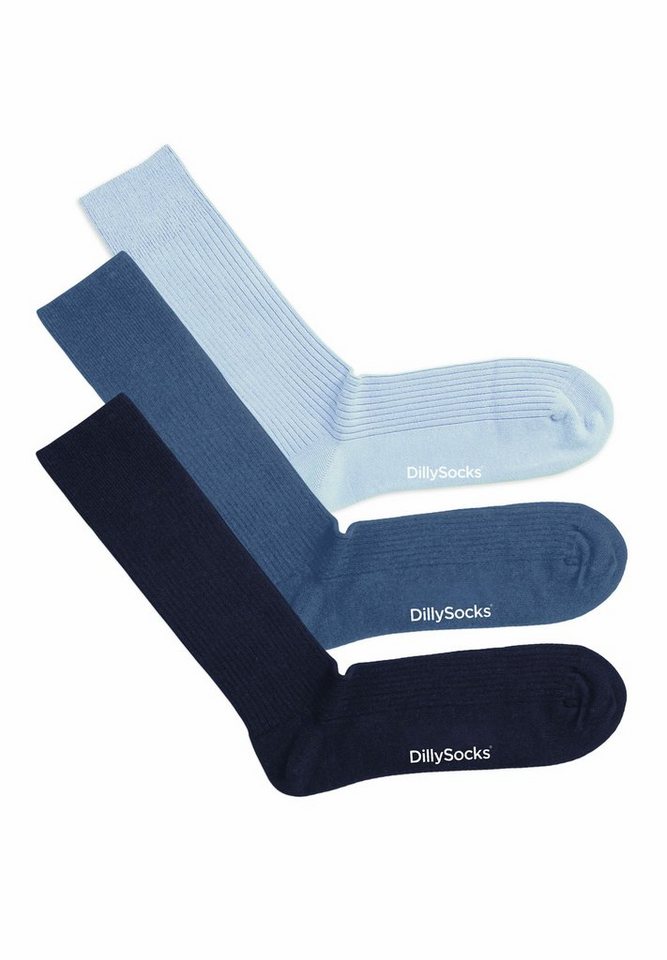 DillySocks Basicsocken Premium Ribbed Collection aus nachhaltiger Baumwolle, recyceltes Polyamid von DillySocks