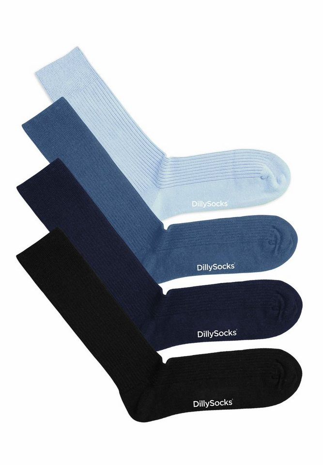 DillySocks Basicsocken Premium Ribbed Collection aus nachhaltiger Baumwolle, recyceltes Polyamid von DillySocks