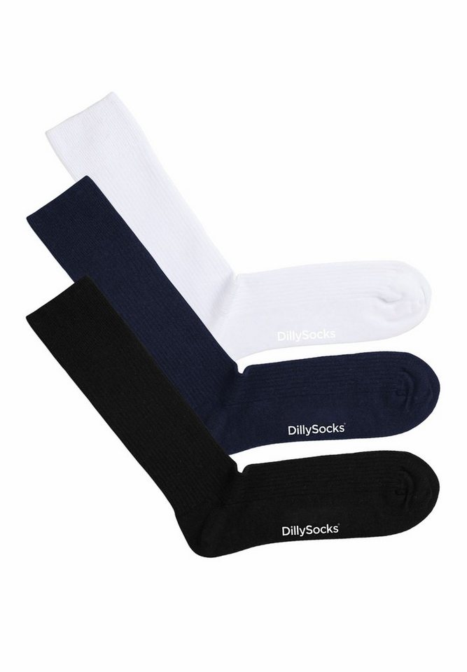 DillySocks Basicsocken Premium Ribbed Collection aus nachhaltiger Baumwolle, recyceltes Polyamid von DillySocks