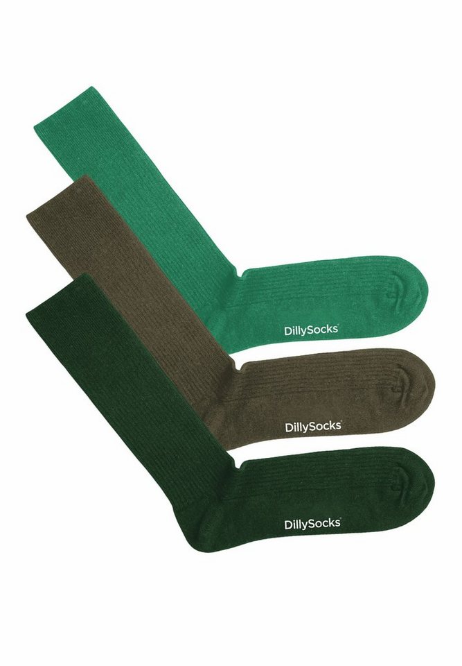 DillySocks Basicsocken Premium Ribbed Collection aus nachhaltiger Baumwolle, recyceltes Polyamid von DillySocks