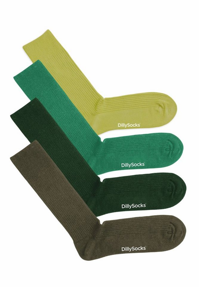 DillySocks Basicsocken Premium Ribbed Collection aus nachhaltiger Baumwolle, recyceltes Polyamid von DillySocks