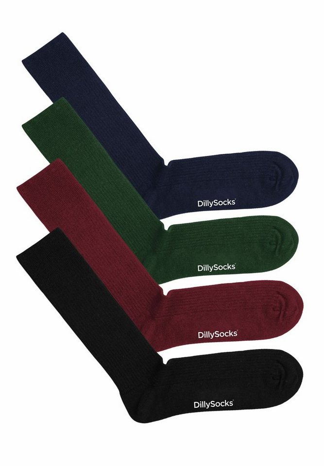 DillySocks Basicsocken Premium Ribbed Collection aus nachhaltiger Baumwolle, recyceltes Polyamid von DillySocks