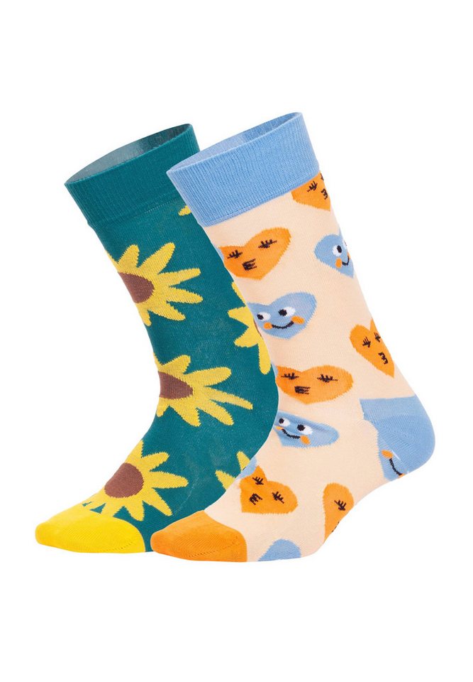 DillySocks Basicsocken Sunflower Smiles Aus Baumwolle & recyceltem Polyamid von DillySocks