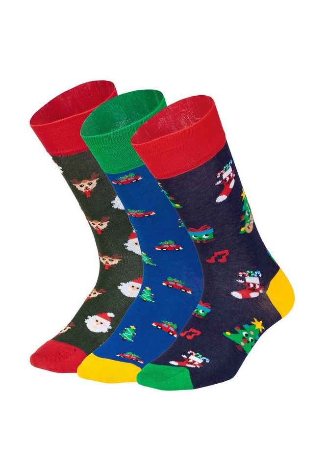 DillySocks Basicsocken Wonderful Christmas (3er Box) Aus Baumwolle & recyceltem Polyamid von DillySocks
