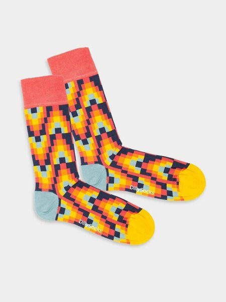 DillySocks Bunte Socken, Bio Baumwolle, fire patterns von DillySocks