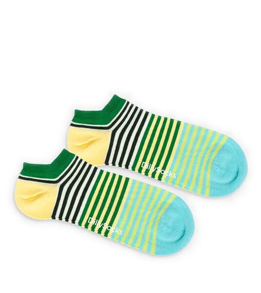 DillySocks Kurze Socken Fine Line Green aus Biobaumwoll-Mix von DillySocks