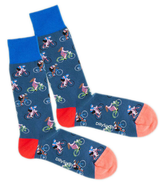 DillySocks Socken Blue Bike aus Biobaumwoll-Mix von DillySocks