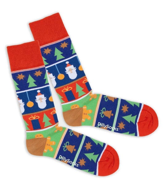 DillySocks Socken Hello Santa aus Biobaumwoll-Mix von DillySocks