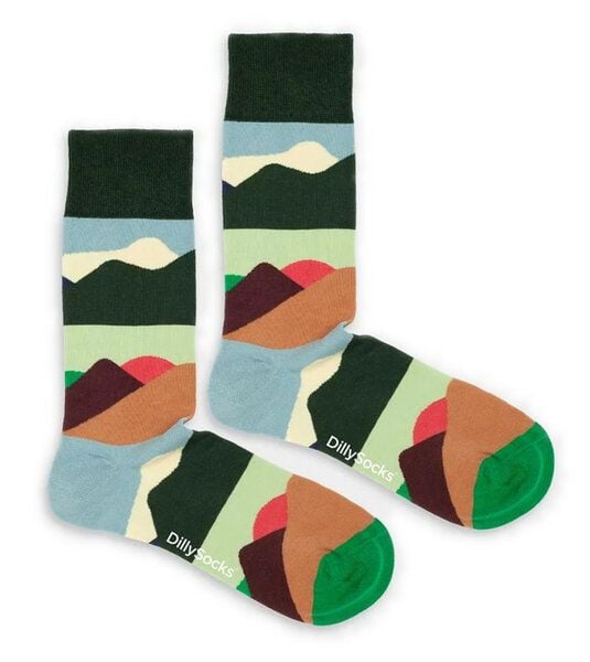 DillySocks Socken Mountain Peaks aus Biobaumwoll-Mix von DillySocks