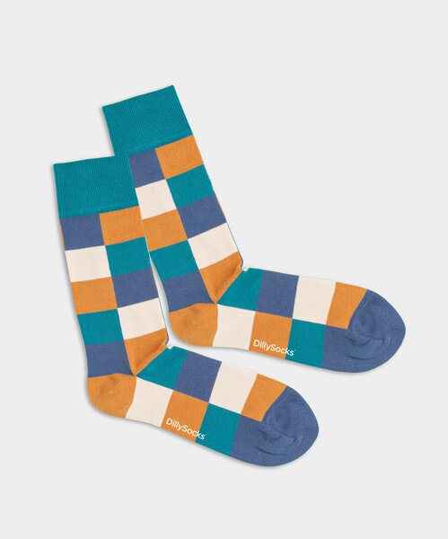 DillySocks Socken Ocean Chess aus Biobaumwoll-Mix von DillySocks