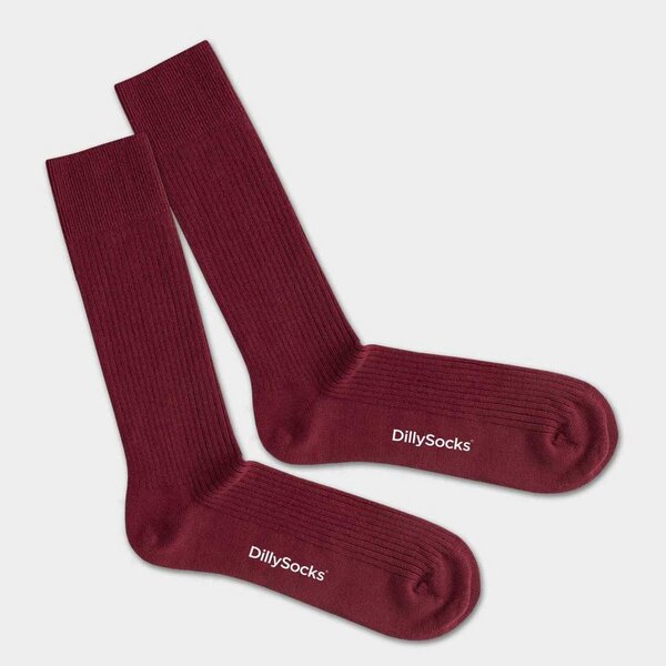 DillySocks Socken RIBBED WINE RED von DillySocks