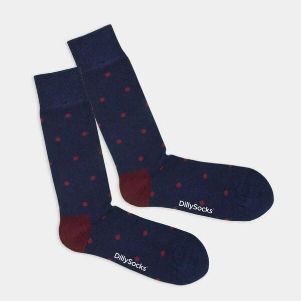 DillySocks Socken Sparse Red Dots aus Biobaumwoll-Mix von DillySocks