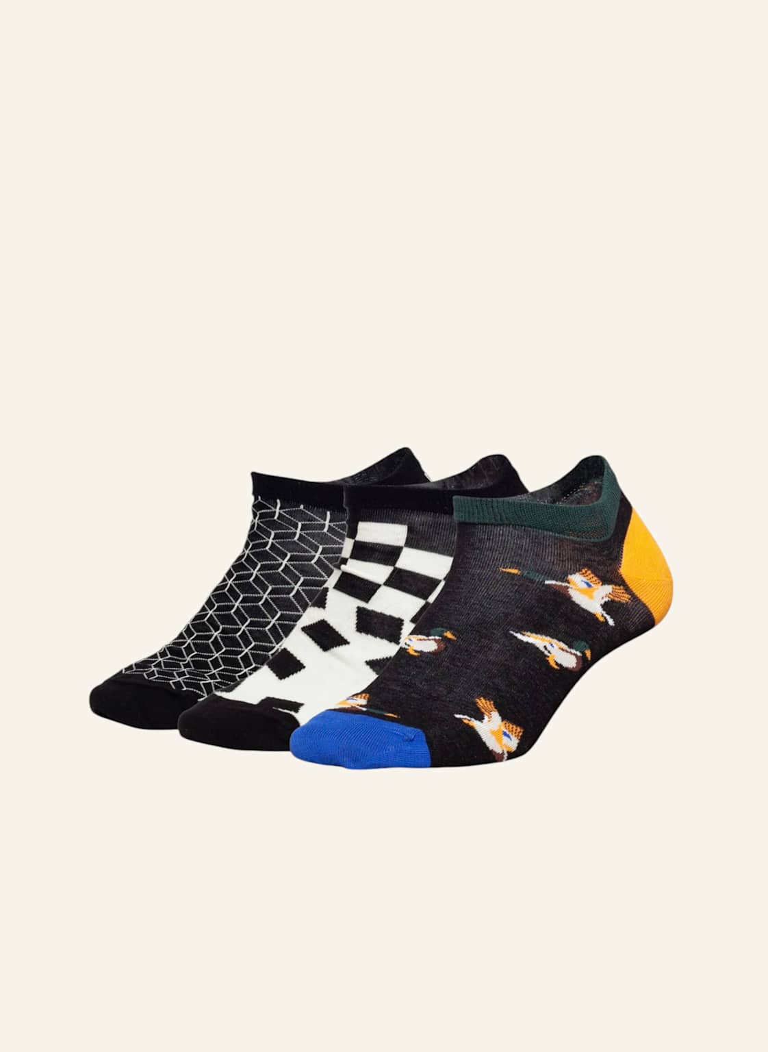 Dillysocks Sneakersocken Short Duck Geometrics braun von DillySocks