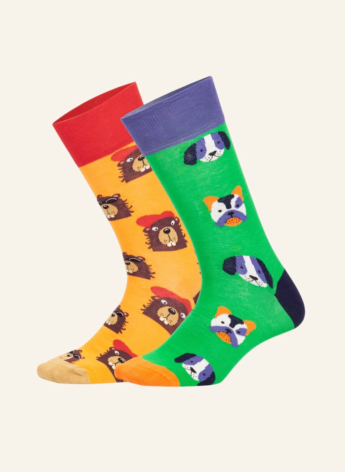 Dillysocks Socken Dog Vs Biever braun von DillySocks