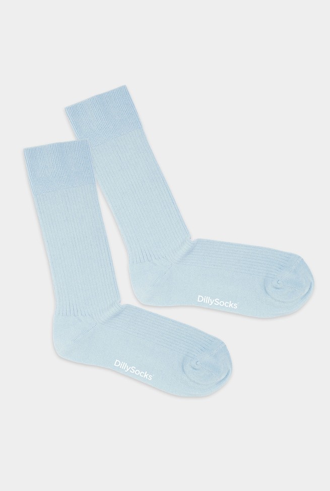 RIBBED | DillySocks | vegane Socken | Baby Blue 36-40 von DillySocks