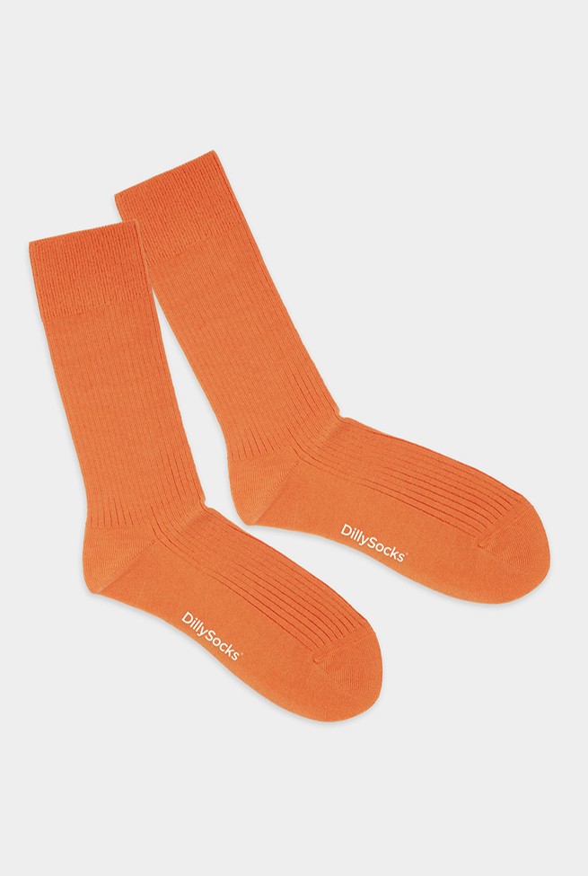 RIBBED | DillySocks | vegane Socken | Carrot Orange 36-40 von DillySocks