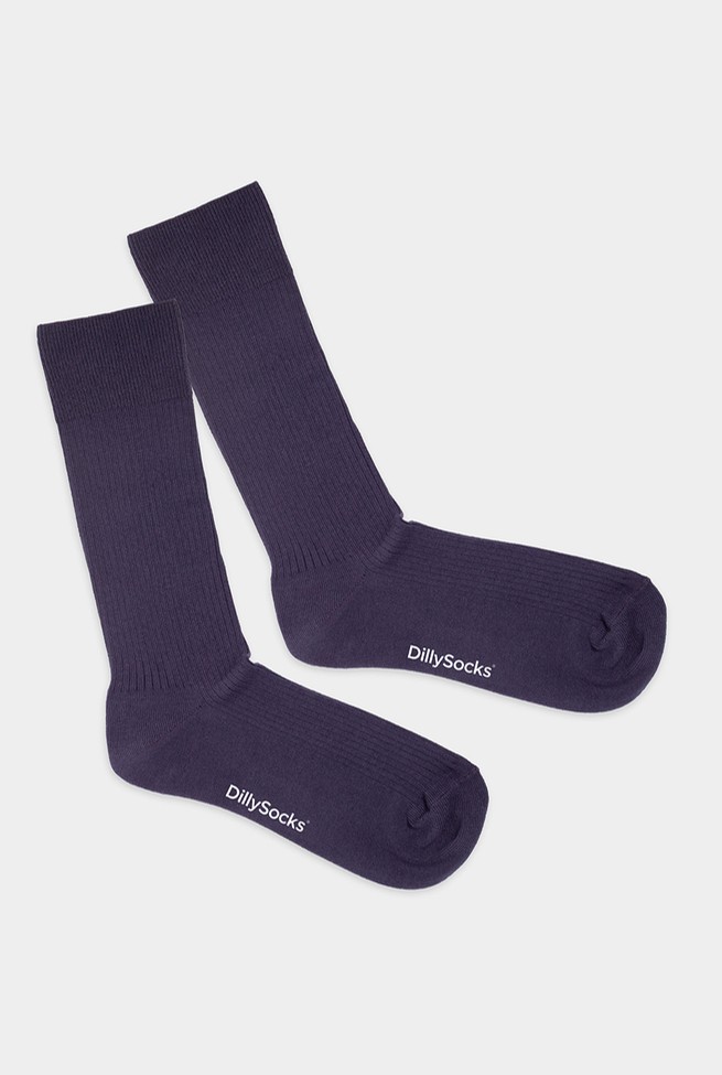 RIBBED | DillySocks | vegane Socken | Deep Purple 36-40 von DillySocks